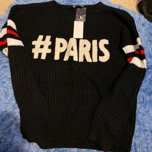 Black white and red Paris sweater